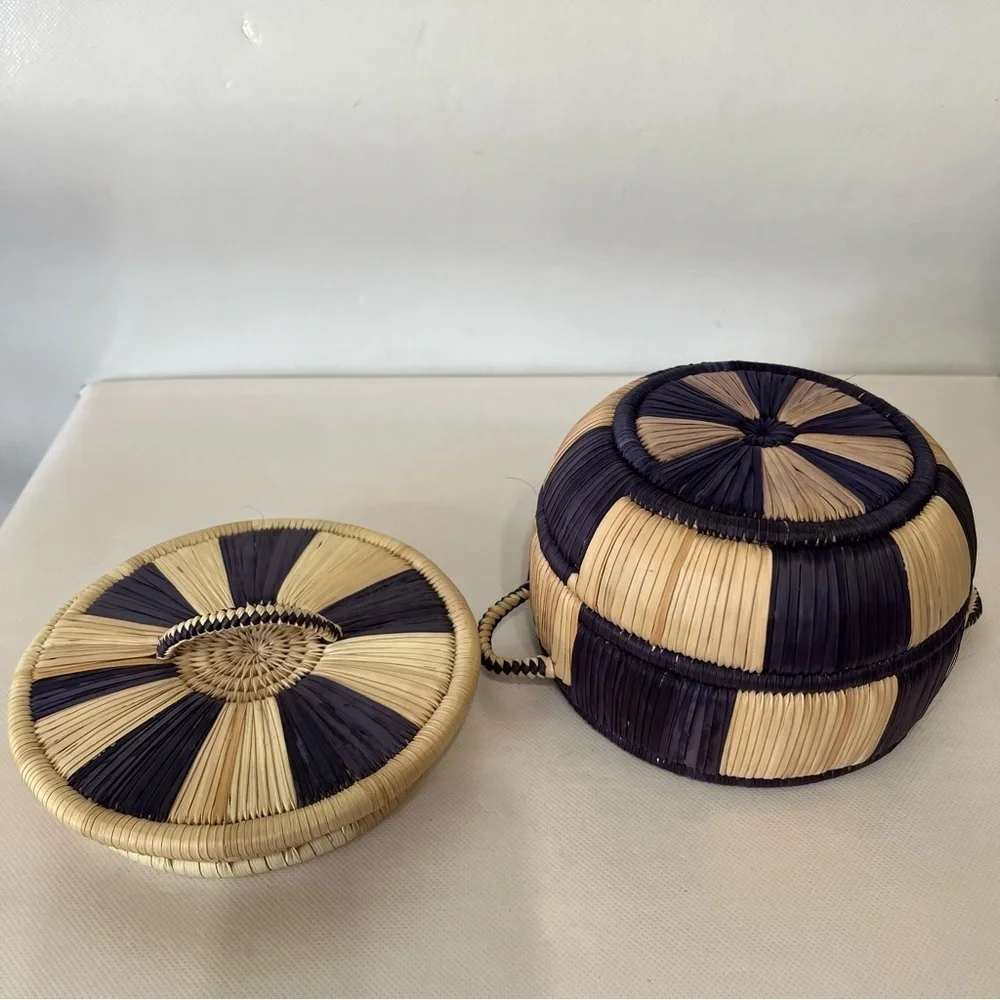 Vintage Hand Woven Tribal Basket
